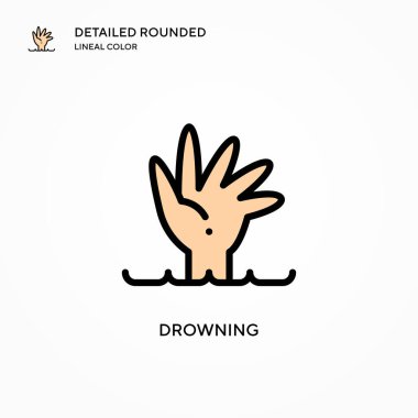 Vektör simgesi boğuluyor. Modern vektör illüstrasyon kavramları. Düzenlemesi ve kişiselleştirmesi kolay.