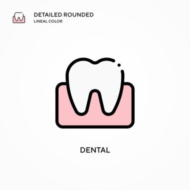Diş vektör simgesi. Modern vektör illüstrasyon kavramları. Düzenlemesi ve kişiselleştirmesi kolay.