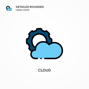 Bulut vektör simgesi. Modern vektör illüstrasyon kavramları. Düzenlemesi ve kişiselleştirmesi kolay.
