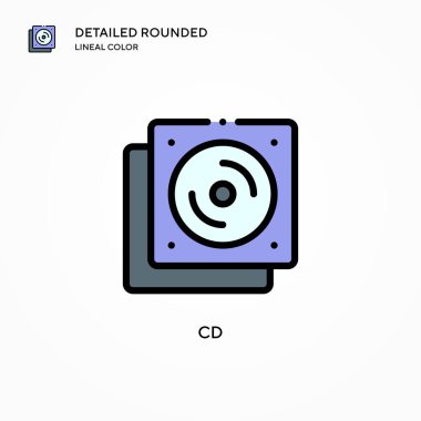 Cd vektör simgesi. Modern vektör illüstrasyon kavramları. Düzenlemesi ve kişiselleştirmesi kolay.