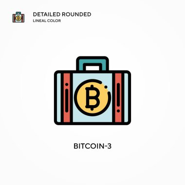 Bitcoin-3 vektör simgesi. Modern vektör illüstrasyon kavramları. Düzenlemesi ve kişiselleştirmesi kolay.