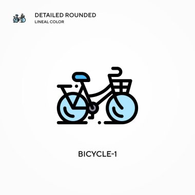 Bisiklet-1 vektör simgesi. Modern vektör illüstrasyon kavramları. Düzenlemesi ve kişiselleştirmesi kolay.