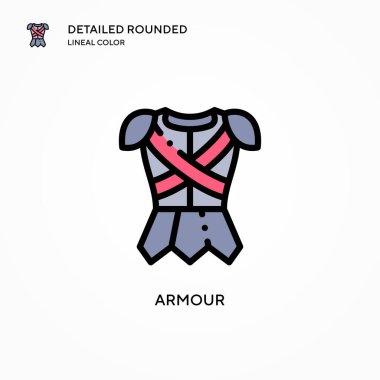 Zırh vektör simgesi. Modern vektör illüstrasyon kavramları. Düzenlemesi ve kişiselleştirmesi kolay.