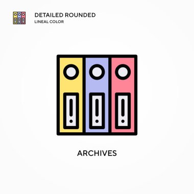 Arşiv vektör simgesi. Modern vektör illüstrasyon kavramları. Düzenlemesi ve kişiselleştirmesi kolay.