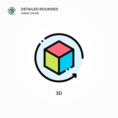 3d vektör simgesi. Modern vektör illüstrasyon kavramları. Düzenlemesi ve kişiselleştirmesi kolay.