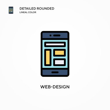 Web tasarım vektör simgesi. Modern vektör illüstrasyon kavramları. Düzenlemesi ve kişiselleştirmesi kolay.