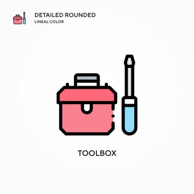 Araç kutusu vektör simgesi. Modern vektör illüstrasyon kavramları. Düzenlemesi ve kişiselleştirmesi kolay.