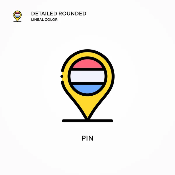 Pin Icono Vector Conceptos Modernos Ilustración Vectorial Fácil Editar Personalizar — Archivo Imágenes Vectoriales