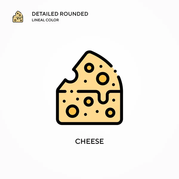 Cheese Vector Icon Modern Vector Illustration Concepts Easy Edit Customize — Stock Vector