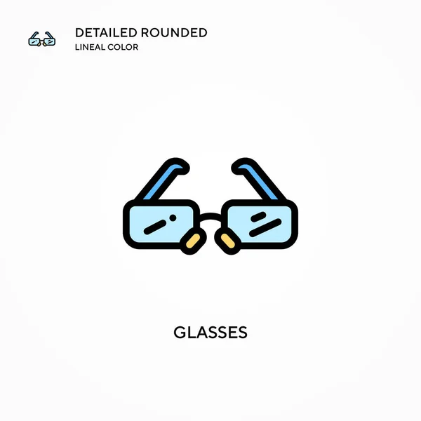 Icono Vector Gafas Conceptos Modernos Ilustración Vectorial Fácil Editar Personalizar — Vector de stock