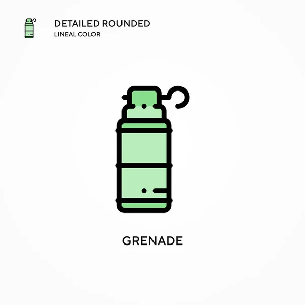 Grenade Vector Icoon Moderne Vector Illustratie Concepten Eenvoudig Bewerken Aan — Stockvector