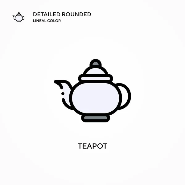 Teapot Vector Icon Modern Vector Illustration Concepts Easy Edit Customize — Stock Vector