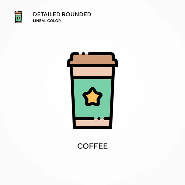 Icono Del Vector Café Conceptos Modernos Ilustración Vectorial Fácil Editar — Vector de stock