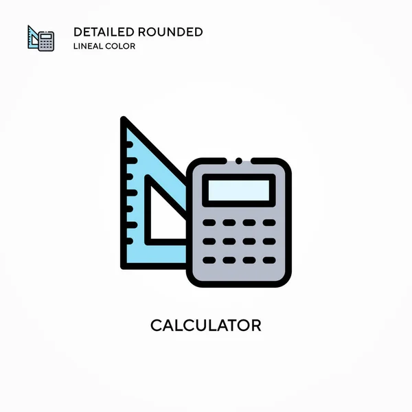 Ícone Vetorial Calculadora Conceitos Modernos Ilustração Vetorial Fácil Editar Personalizar — Vetor de Stock