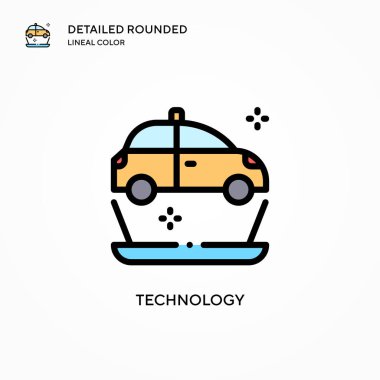 Teknoloji vektör simgesi. Modern vektör illüstrasyon kavramları. Düzenlemesi ve kişiselleştirmesi kolay.