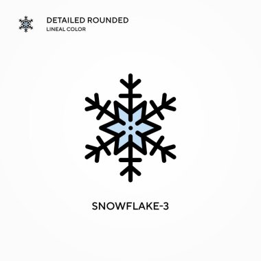 Snowflake-3 vektör simgesi. Modern vektör illüstrasyon kavramları. Düzenlemesi ve kişiselleştirmesi kolay.