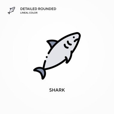 Köpekbalığı vektör simgesi. Modern vektör illüstrasyon kavramları. Düzenlemesi ve kişiselleştirmesi kolay.