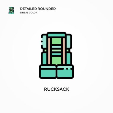 Sırt çantası vektör simgesi. Modern vektör illüstrasyon kavramları. Düzenlemesi ve kişiselleştirmesi kolay.