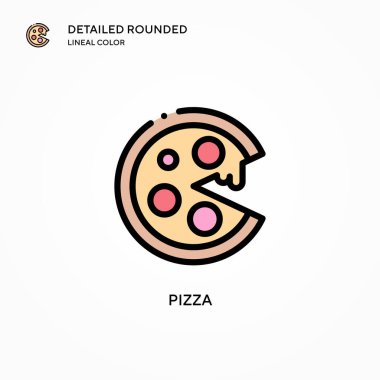 Pizza vektör simgesi. Modern vektör illüstrasyon kavramları. Düzenlemesi ve kişiselleştirmesi kolay.