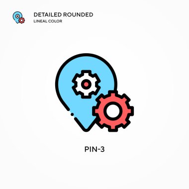 Pin-3 vektör simgesi. Modern vektör illüstrasyon kavramları. Düzenlemesi ve kişiselleştirmesi kolay.