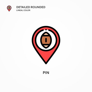 Pin vektör simgesi. Modern vektör illüstrasyon kavramları. Düzenlemesi ve kişiselleştirmesi kolay.