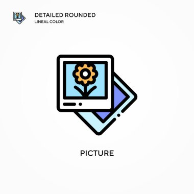 Resim vektör simgesi. Modern vektör illüstrasyon kavramları. Düzenlemesi ve kişiselleştirmesi kolay.