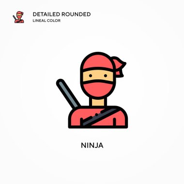 Ninja vektör simgesi. Modern vektör illüstrasyon kavramları. Düzenlemesi ve kişiselleştirmesi kolay.