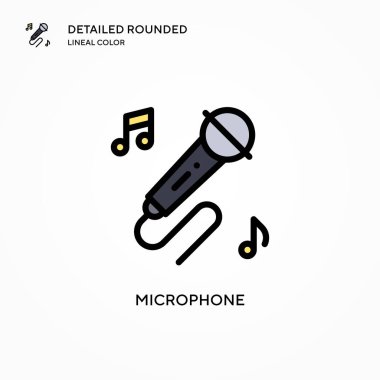 Mikrofon vektör simgesi. Modern vektör illüstrasyon kavramları. Düzenlemesi ve kişiselleştirmesi kolay.