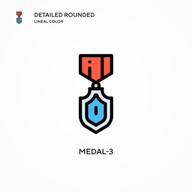 Madalya-3 vektör simgesi. Modern vektör illüstrasyon kavramları. Düzenlemesi ve kişiselleştirmesi kolay.