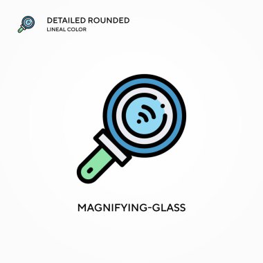 Büyüteç vektör simgesi. Modern vektör illüstrasyon kavramları. Düzenlemesi ve kişiselleştirmesi kolay.