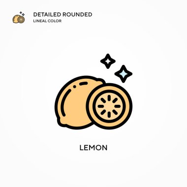 Limon vektör simgesi. Modern vektör illüstrasyon kavramları. Düzenlemesi ve kişiselleştirmesi kolay.