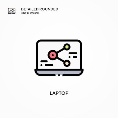 Laptop vektör simgesi. Modern vektör illüstrasyon kavramları. Düzenlemesi ve kişiselleştirmesi kolay.