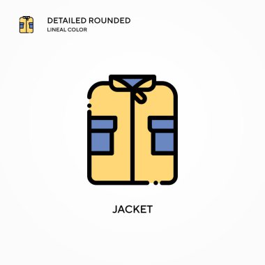 Ceket vektör simgesi. Modern vektör illüstrasyon kavramları. Düzenlemesi ve kişiselleştirmesi kolay.