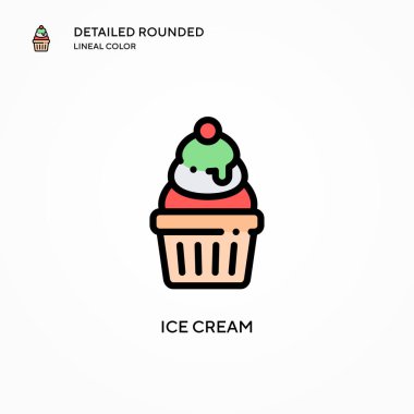 Dondurma vektör simgesi. Modern vektör illüstrasyon kavramları. Düzenlemesi ve kişiselleştirmesi kolay.