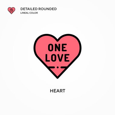 Kalp vektör simgesi. Modern vektör illüstrasyon kavramları. Düzenlemesi ve kişiselleştirmesi kolay.