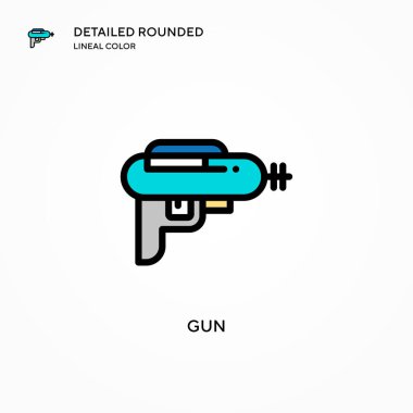 Silah vektör simgesi. Modern vektör illüstrasyon kavramları. Düzenlemesi ve kişiselleştirmesi kolay.