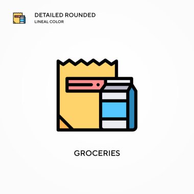 Market vektör simgesi. Modern vektör illüstrasyon kavramları. Düzenlemesi ve kişiselleştirmesi kolay.