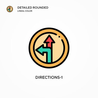 Yönler-1 vektör simgesi. Modern vektör illüstrasyon kavramları. Düzenlemesi ve kişiselleştirmesi kolay.