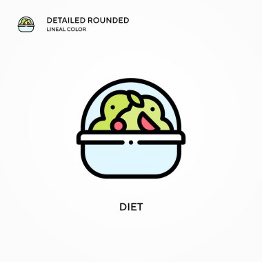Diyet vektör simgesi. Modern vektör illüstrasyon kavramları. Düzenlemesi ve kişiselleştirmesi kolay.