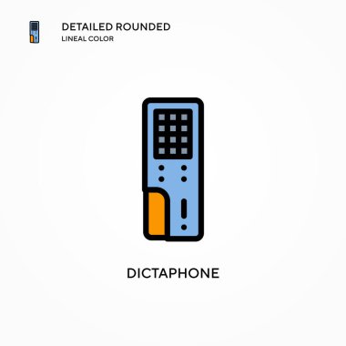 Diktafon vektör simgesi. Modern vektör illüstrasyon kavramları. Düzenlemesi ve kişiselleştirmesi kolay.