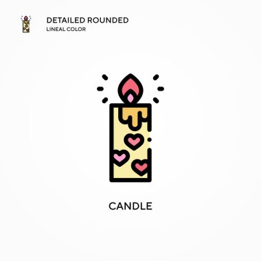 Mum vektör simgesi. Modern vektör illüstrasyon kavramları. Düzenlemesi ve kişiselleştirmesi kolay.