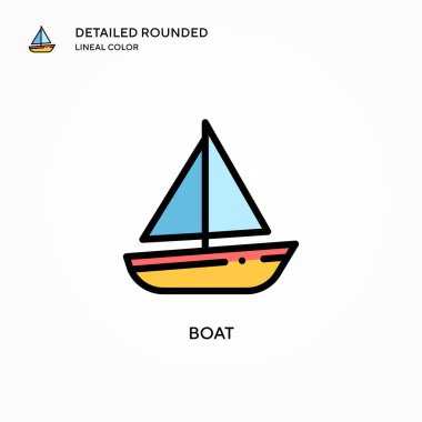 Tekne vektör simgesi. Modern vektör illüstrasyon kavramları. Düzenlemesi ve kişiselleştirmesi kolay.