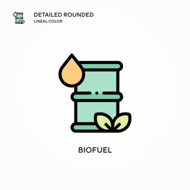 Biyoyakıt vektör simgesi. Modern vektör illüstrasyon kavramları. Düzenlemesi ve kişiselleştirmesi kolay.