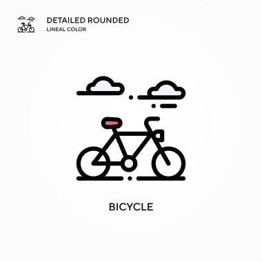 Bisiklet vektör simgesi. Modern vektör illüstrasyon kavramları. Düzenlemesi ve kişiselleştirmesi kolay.