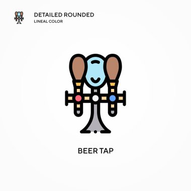 Bira tap vektör simgesi. Modern vektör illüstrasyon kavramları. Düzenlemesi ve kişiselleştirmesi kolay.