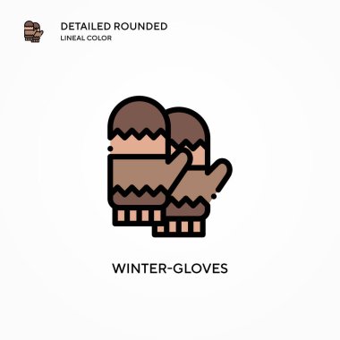 Kış eldiveni vektör simgesi. Modern vektör illüstrasyon kavramları. Düzenlemesi ve kişiselleştirmesi kolay.