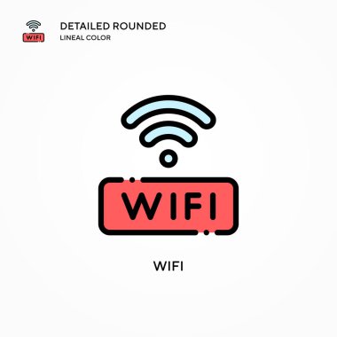 Wifi vektör simgesi. Modern vektör illüstrasyon kavramları. Düzenlemesi ve kişiselleştirmesi kolay.