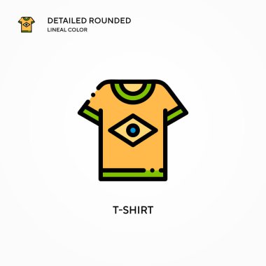 Tişört vektör simgesi. Modern vektör illüstrasyon kavramları. Düzenlemesi ve kişiselleştirmesi kolay.