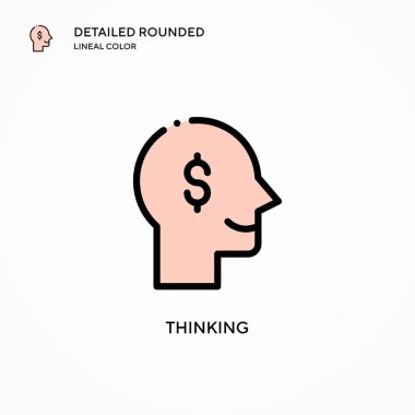 Vektör ikonu düşünüyorum. Modern vektör illüstrasyon kavramları. Düzenlemesi ve kişiselleştirmesi kolay.