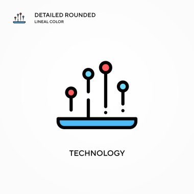 Teknoloji vektör simgesi. Modern vektör illüstrasyon kavramları. Düzenlemesi ve kişiselleştirmesi kolay.